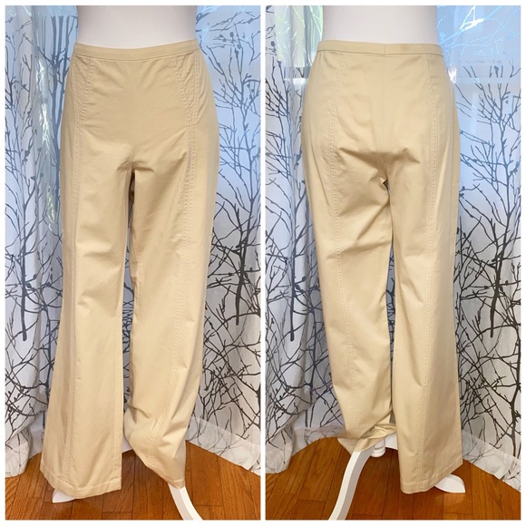 ESCADA beige tan cotton blazer jacket dress pants tank top suit matching set - Picture 9 of 16